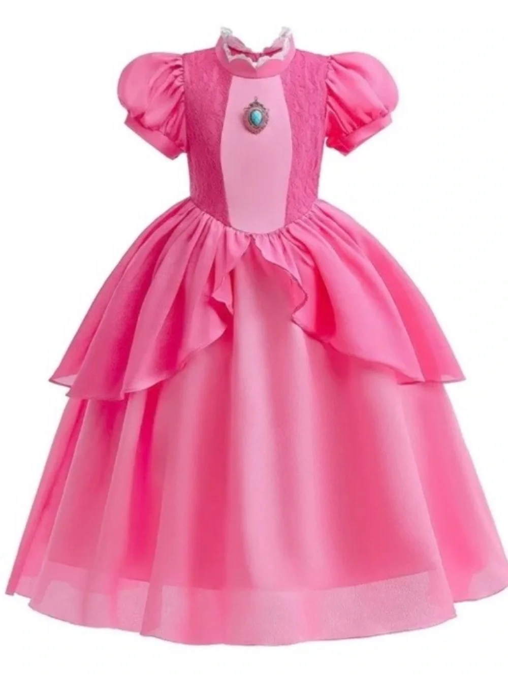 NWT Princess Peach Costume Full Set Size 140 | Dress Wig Gloves Wand Crown